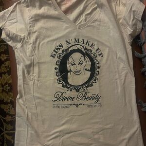 Divine of John Waters Films Fame Vintage Cream V-Neck Tee